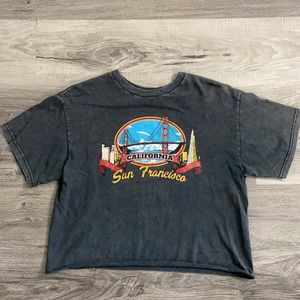 faded balck/grey San Francisco crop top